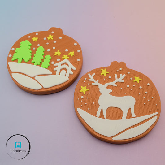 Holiday Ornament — Deer / Trees (Layered)