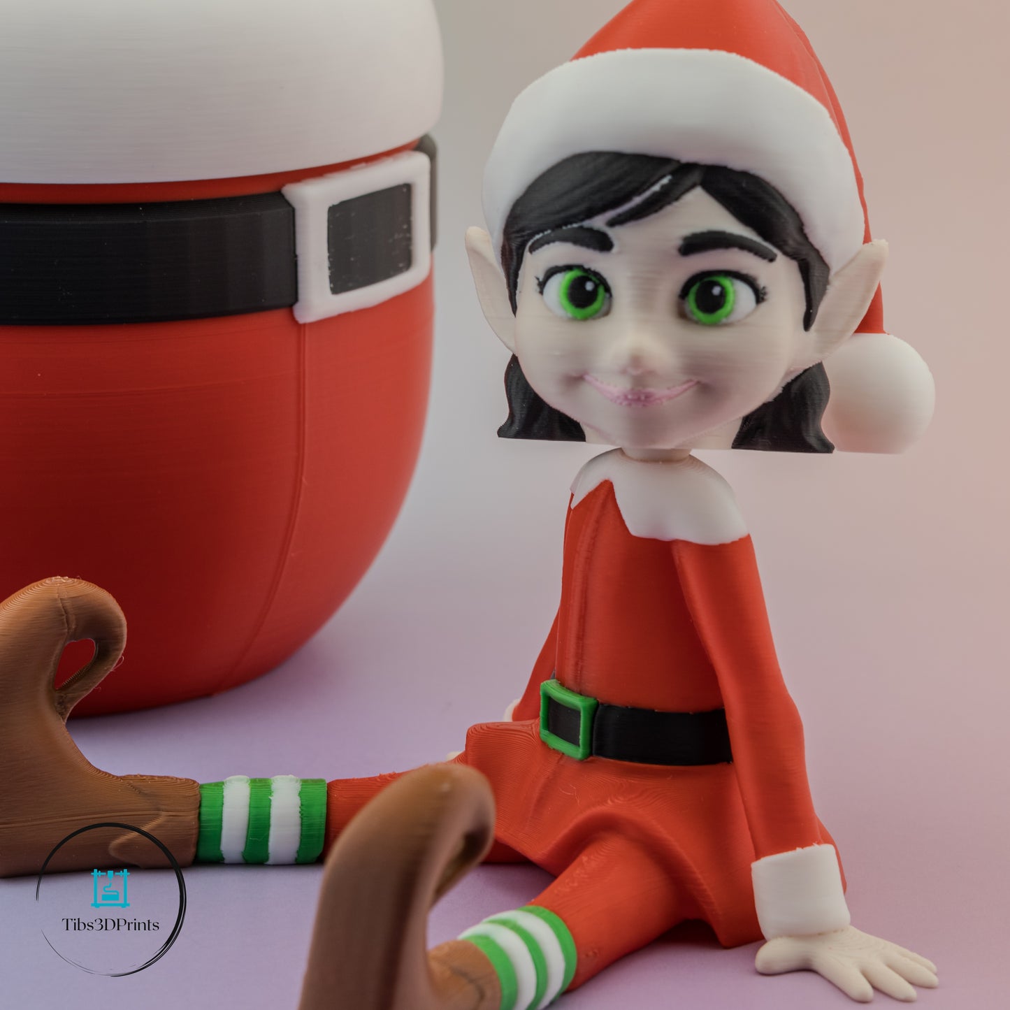 Elf in Egg - Holiday Shelf Sitter with Storage