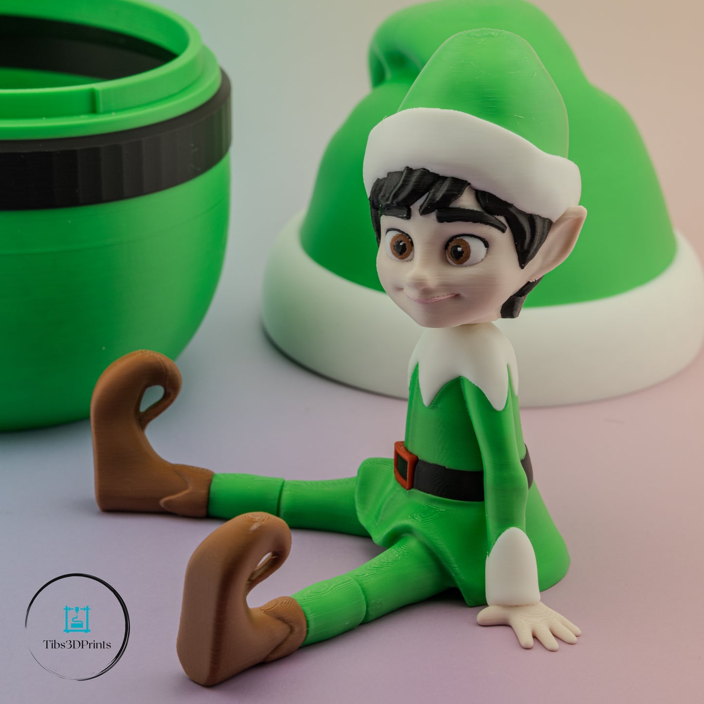 Elf in Egg - Holiday Shelf Sitter with Storage