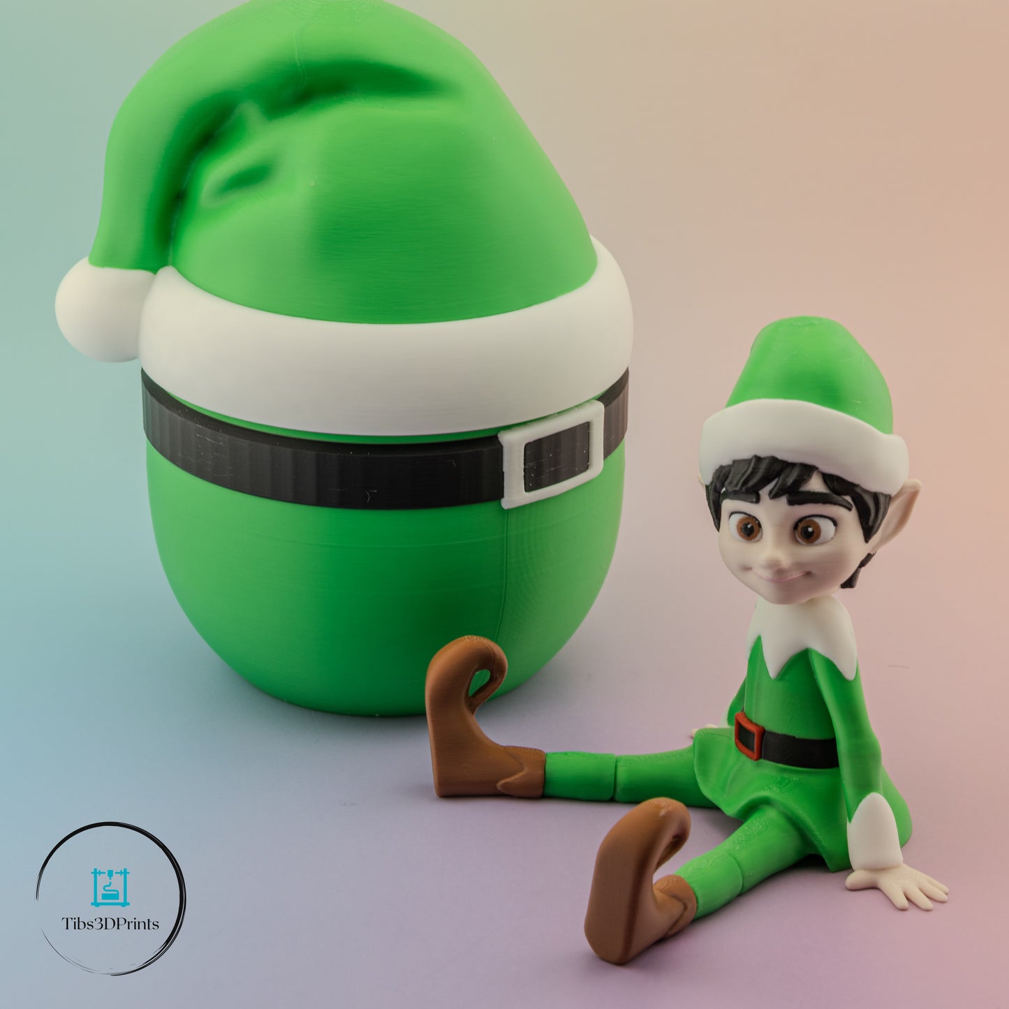 Elf in Egg - Holiday Shelf Sitter with Storage