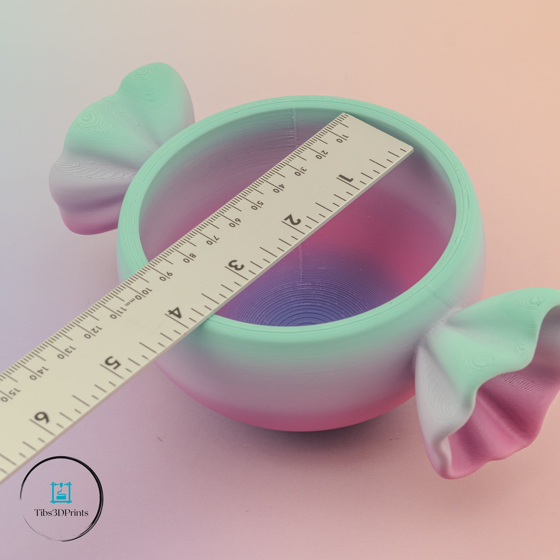 Pastel gradient candy bowl holding small items