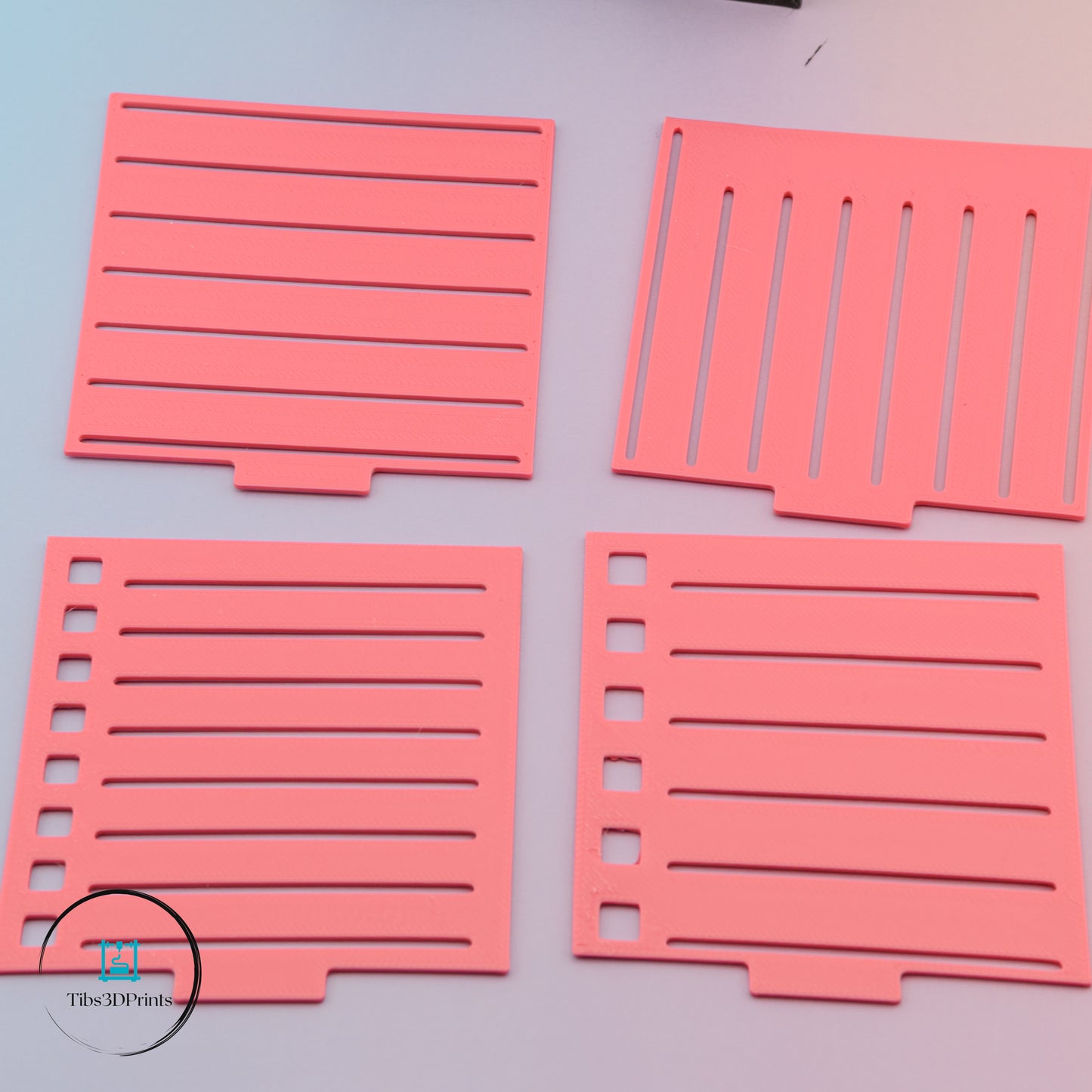 Sticky note holder — stencil upright in built-in stand, 3D printed by Tibs3DPrints