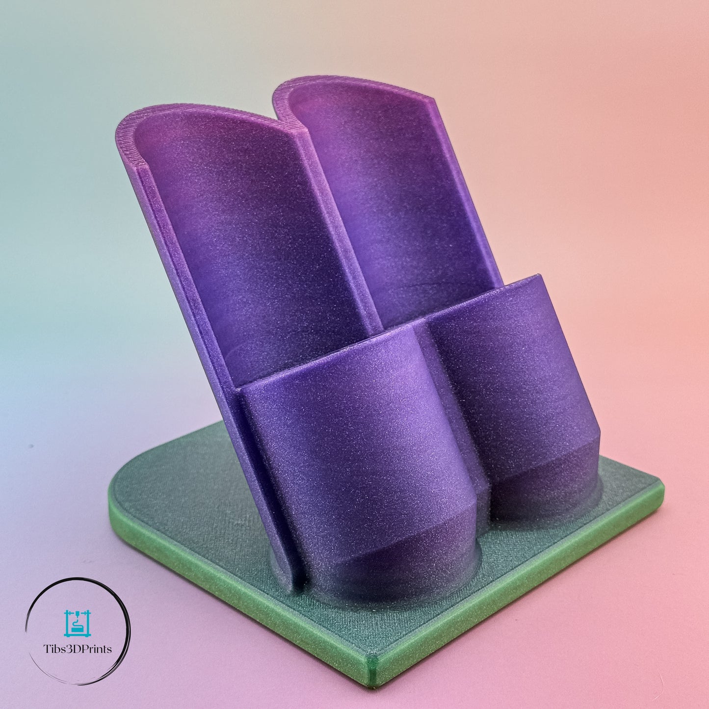 Rainbow 3D printed glue holder organizer — 13 color options, original design for craft rooms and desks