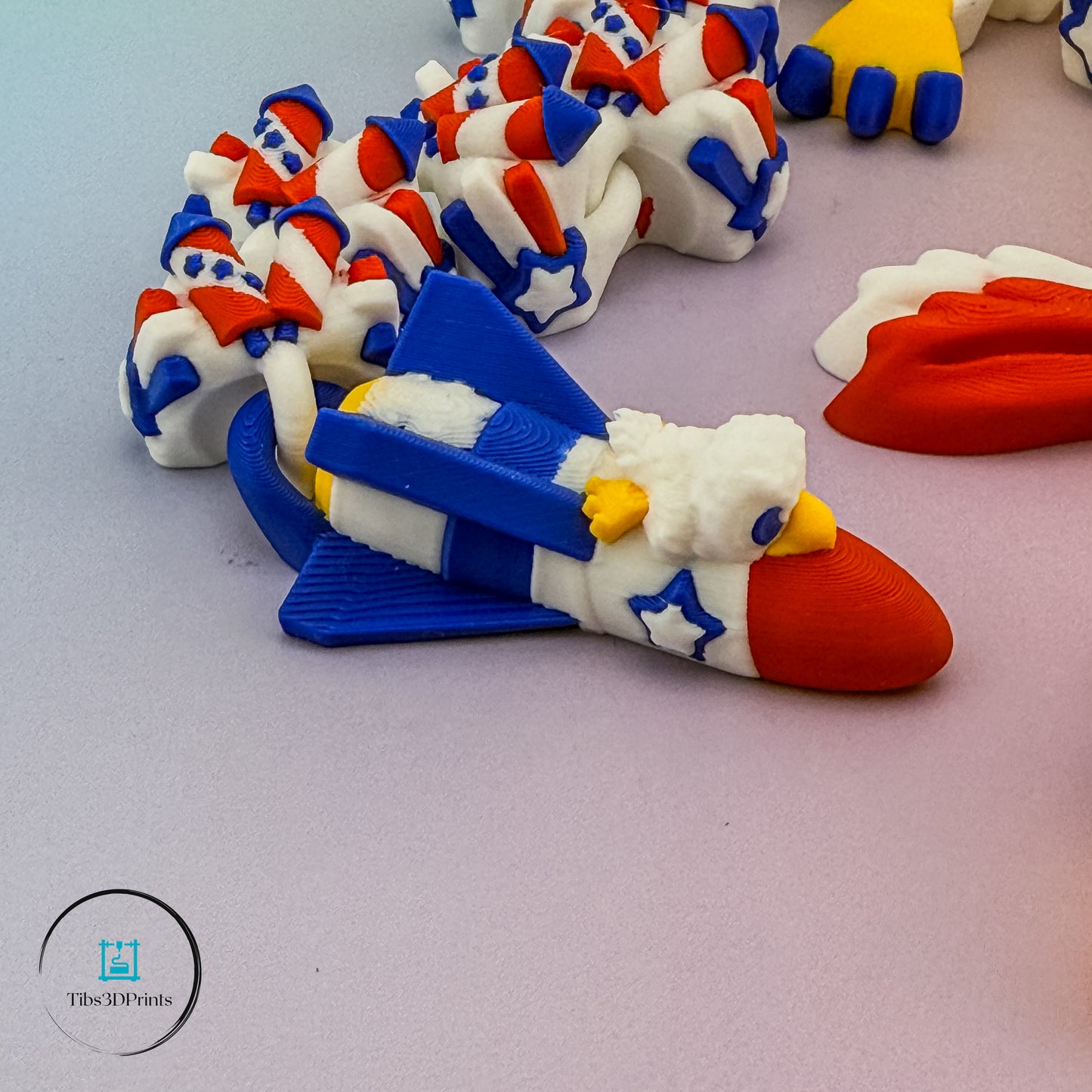 Rocket Dragon — rocket-booster tail detail, 3D printed by Tibs3DPrints