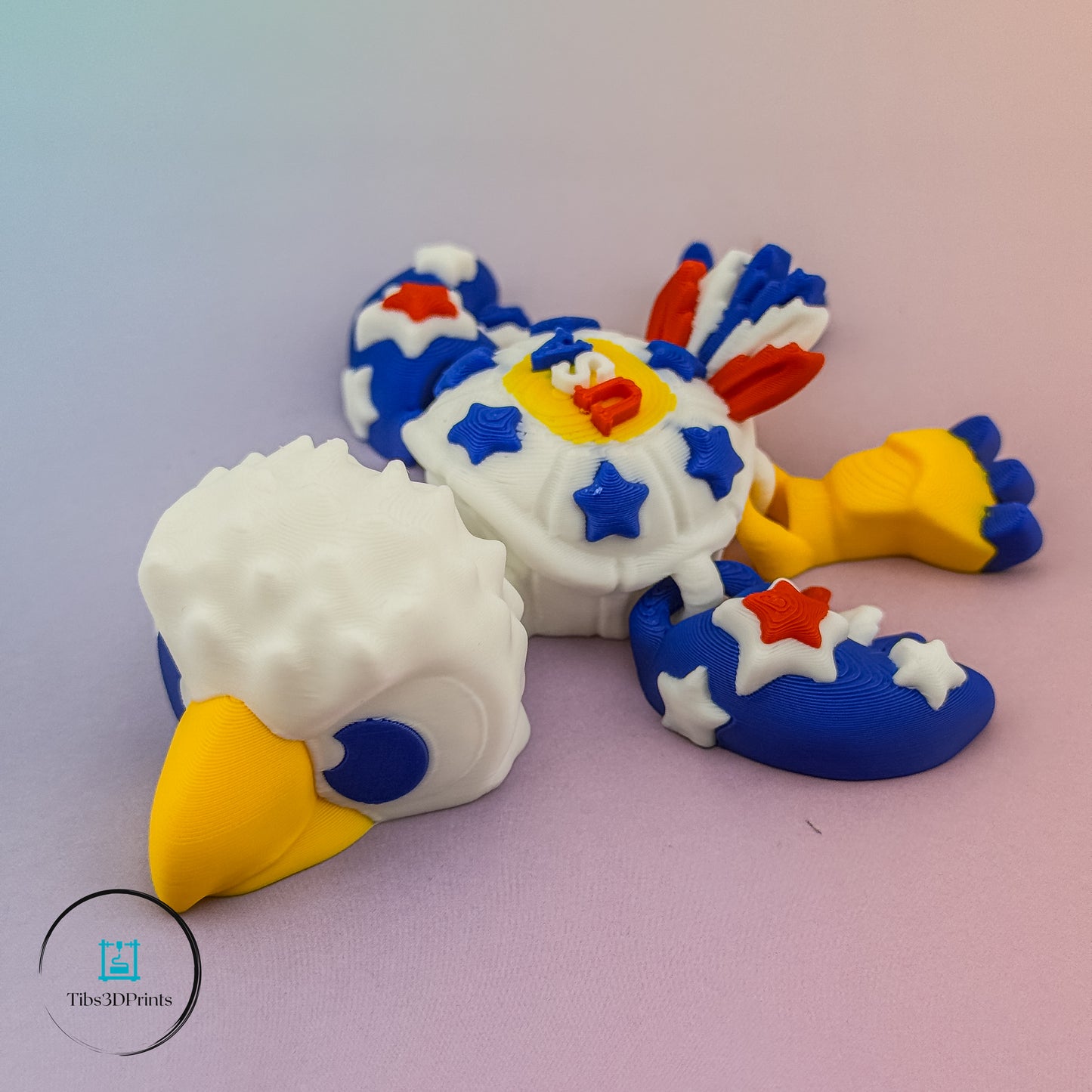 Liberty Eagle Turtle — eagle head detail, 3D printed by Tibs3DPrints