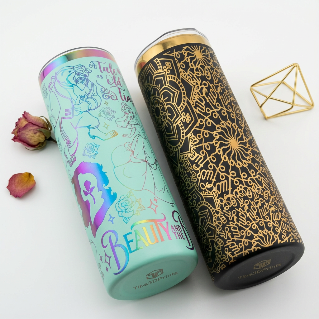 20 oz Laser Engraved Skinny Tumbler | Custom Stainless Steel Cup | Personalized Gift Idea